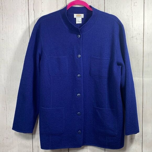 Talbots Petites Womens 100% Wool Button Down Sweater Cardigan - Picture 1 of 12